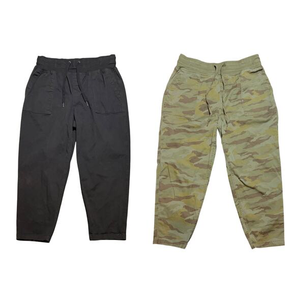 2pr Terra & Sky Draw String Pants Women’s 0X/14W With Elastic Waist Camo Black - Picture 1 of 15